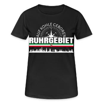 Région de la Ruhr - T-shirt respirant Femme - noir - Devant - AI Model Female 172 light (172cm)
