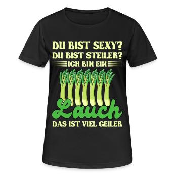 Haltérophiles TU ES SEXY, TU ES PLUS RAIDE Fun - T-shirt respirant Femme - noir - Devant - AI Model Female 172 light (172cm)