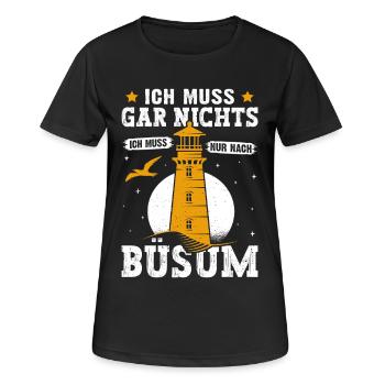 Vacances à la mer du Nord N’A PAS BESOIN D’ALLER À BÜSUM - T-shirt respirant Femme - noir - Devant - AI Model Female 172 light (172cm)