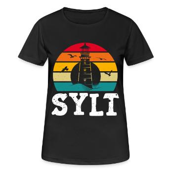 Vacances à la mer du Nord SYLT ÎLE DE LA MER DU NORD Fun - T-shirt respirant Femme - noir - Devant - AI Model Female 172 light (172cm)