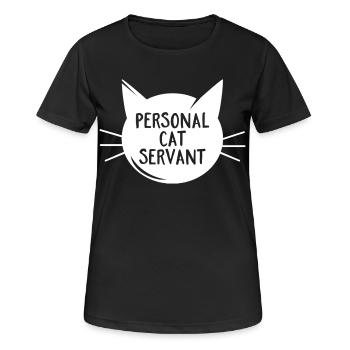 Serviteur Chat Personnel - T-shirt respirant Femme - noir - Devant - AI Model Female 172 light (172cm)