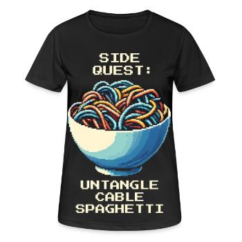 Désordre de câbles démêlé | Gestion du câble - T-shirt respirant Femme - noir - Devant - AI Model Female 172 light (172cm)