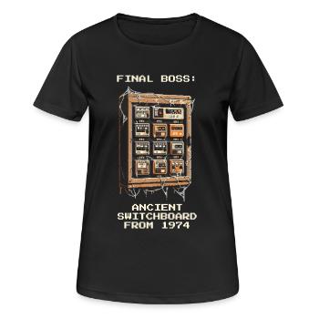 Armoire de contrôle Endboss 1974 | Rétro Électriques - T-shirt respirant Femme - noir - Devant - AI Model Female 172 light (172cm)