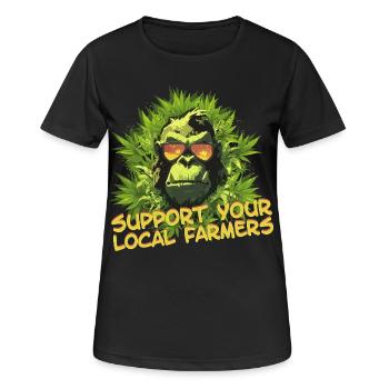 Support your local farmers - Frauen T-Shirt atmungsaktiv - Schwarz - Vorne - AI Model Female 172 light (172cm)