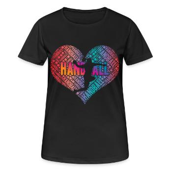 Handball Player Heart - Women's Breathable T-Shirt - black - Front - AI Model Female 172 light (172cm)