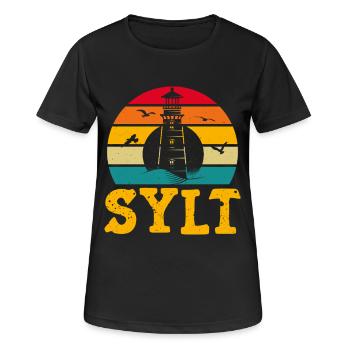 Vacances à la mer du Nord SYLT ÎLE DE LA MER DU NORD Fun - T-shirt respirant Femme - noir - Devant - AI Model Female 172 light (172cm)