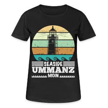 Baltic Sea Holiday SEASIDE UMMANZ MOIN Funny - Women's Breathable T-Shirt - black - Front - AI Model Female 172 light (172cm)