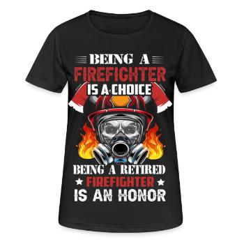 Feuerwehr - Frauen T-Shirt atmungsaktiv - Schwarz - Vorne - AI Model Female 172 light (172cm)