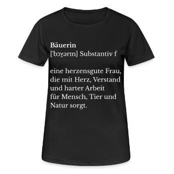 Farmer's Wife T-Shirt – Strong Statement for Country Life - Women's Breathable T-Shirt - black - Front - AI Model Female 172 light (172cm)