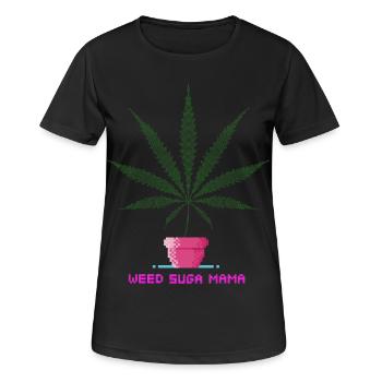 Weed Suga Mama - Frauen T-Shirt atmungsaktiv - Schwarz - Vorne - AI Model Female 172 light (172cm)