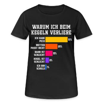 Pourquoi je perds au bowling Skittles - T-shirt respirant Femme - noir - Devant - AI Model Female 172 light (172cm)