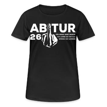 Abitur 2026 - J’ai dû étudier longtemps - T-shirt respirant Femme - noir - Devant - AI Model Female 172 light (172cm)