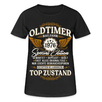 Oldtimer 1976 Baujahr 50. Geburtstag Geschenk - Frauen T-Shirt atmungsaktiv - Schwarz - Vorne - AI Model Female 172 light (172cm)