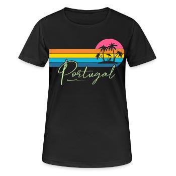 Portugal - Frauen T-Shirt atmungsaktiv - Schwarz - Vorne - AI Model Female 172 light (172cm)