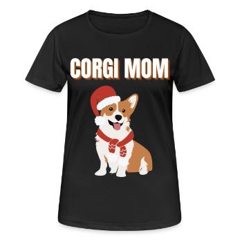 Maman Corgi Toutou de Noël - T-shirt respirant Femme - noir - Devant - AI Model Female 172 light (172cm)