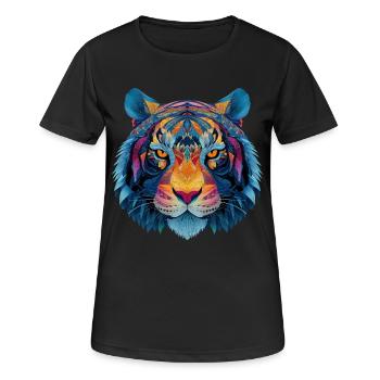 Tête de tigre - T-shirt respirant Femme - noir - Devant - AI Model Female 172 light (172cm)