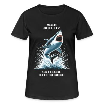 Hauptfähigkeit | Hai Krit-Biss-Chance - Frauen T-Shirt atmungsaktiv - Schwarz - Vorne - AI Model Female 172 light (172cm)