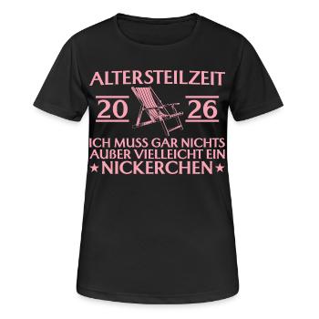 Retraite partielle 2026 : rien que des siestes - T-shirt respirant Femme - noir - Devant - AI Model Female 172 light (172cm)