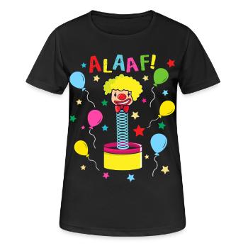 Alaaf Kölner Karneval Clown - Frauen T-Shirt atmungsaktiv - Schwarz - Vorne - AI Model Female 172 light (172cm)