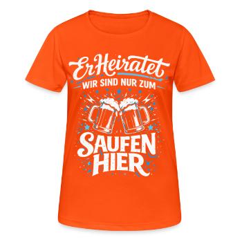 T-shirt de fête de garçon Enterrement de vie de garçon Hommes Rumble - T-shirt respirant Femme - orange néon - Devant - AI Model Female 172 dark (172cm)