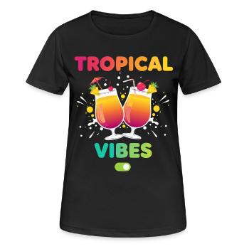 Tropical Vibes Urlaubsmodus - Frauen T-Shirt atmungsaktiv - Schwarz - Vorne - AI Model Female 172 light (172cm)