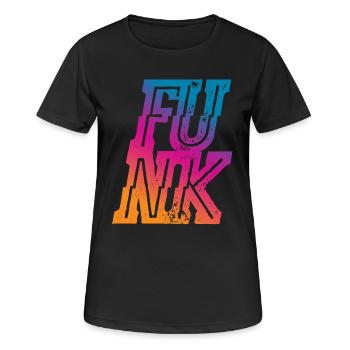 Funk - Frauen T-Shirt atmungsaktiv - Schwarz - Vorne - AI Model Female 172 light (172cm)