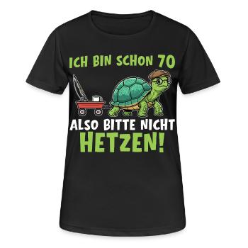 70th Anniversary Turtle 70th Birthday Gift - Women's Breathable T-Shirt - black - Front - AI Model Female 172 light (172cm)