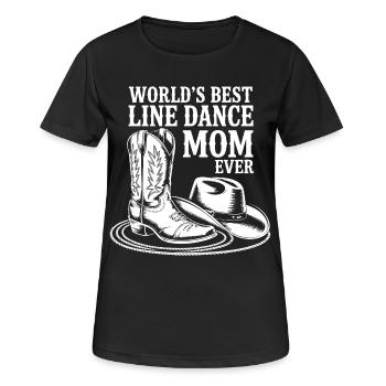 LineDance mom with cowboy boots - Women's Breathable T-Shirt - black - Front - AI Model Female 172 light (172cm)