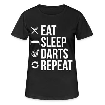Eat Sleep Darts Repeat - T-shirt respirant Femme - noir - Devant - AI Model Female 172 light (172cm)