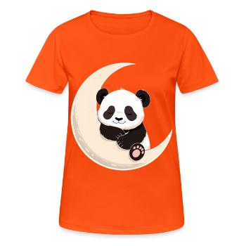 Panda Moon Cuddles - Women's Breathable T-Shirt - neon orange - Front - AI Model Female 172 dark (172cm)