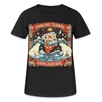 Déclaration d’indépendance du Groenland : cadeau drôle - T-shirt respirant Femme - noir - Devant - AI Model Female 172 light (172cm)