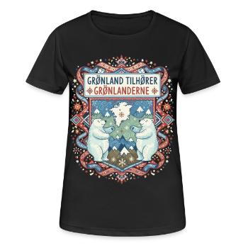 Le Groenland appartient aux Groenlandais, anti-coloniaux - T-shirt respirant Femme - noir - Devant - AI Model Female 172 light (172cm)