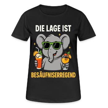 Die Lage ist besäufniserregend - Frauen T-Shirt atmungsaktiv - Schwarz - Vorne - AI Model Female 172 light (172cm)