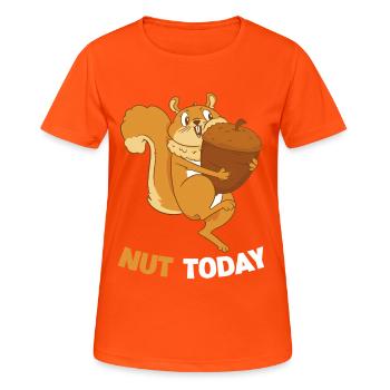 NUT TODAY Eichhörnchen Eichel - Frauen T-Shirt atmungsaktiv - Neonorange - Vorne - AI Model Female 172 dark (172cm)
