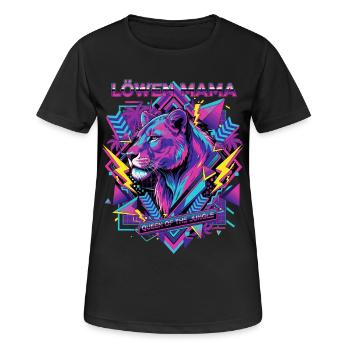 Lion Mom Queen of the Jungle Retro 80s Vaporwav - Women's Breathable T-Shirt - black - Front - AI Model Female 172 light (172cm)