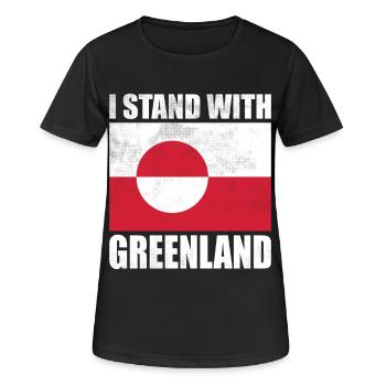 Je soutiens le Groenland - T-shirt respirant Femme - noir - Devant - AI Model Female 172 light (172cm)