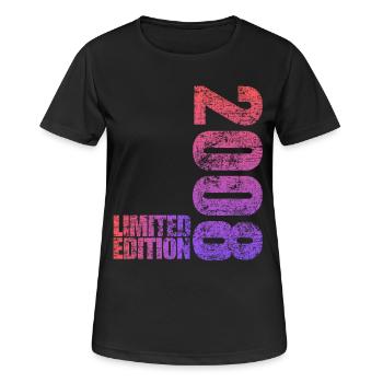 Édition limitée cadeau pour le 18e anniversaire 2008 - T-shirt respirant Femme - noir - Devant - AI Model Female 172 light (172cm)