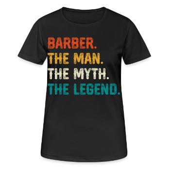 Barber Myth Legend Shirt - Frauen T-Shirt atmungsaktiv - Schwarz - Vorne - AI Model Female 172 light (172cm)