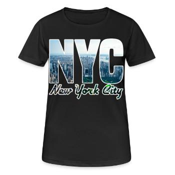 NYC Skyline Blockbuchstaben - Frauen T-Shirt atmungsaktiv - Schwarz - Vorne - AI Model Female 172 light (172cm)