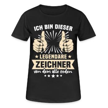 Dictons des Illustrateurs - T-shirt respirant Femme - noir - Devant - AI Model Female 172 light (172cm)