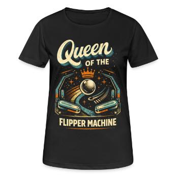 Pinball Pinball Player Queen Of Pinball Machine - Women's Breathable T-Shirt - black - Front - AI Model Female 172 light (172cm)