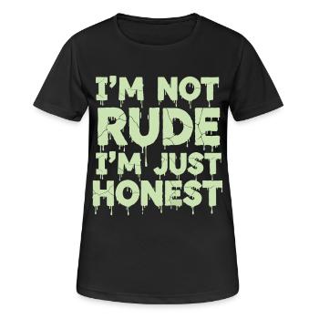 Je ne suis pas impoli, je suis juste honnête - T-shirt respirant Femme - noir - Devant - AI Model Female 172 light (172cm)