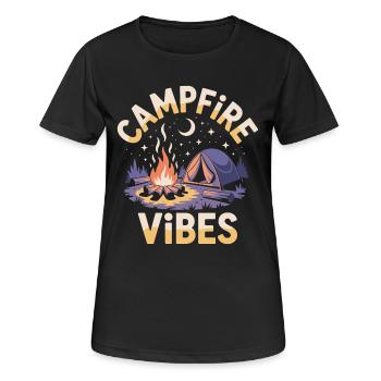 Ambiance de feu de camp - T-shirt respirant Femme - noir - Devant - AI Model Female 172 light (172cm)