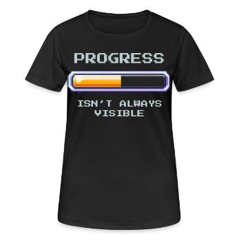 Unsichtbarer Fortschritt | Sozialarbeit - Frauen T-Shirt atmungsaktiv - Schwarz - Vorne - AI Model Female 172 light (172cm)
