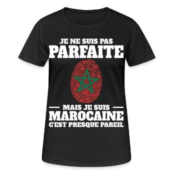 Ich bin eine marokkanische Frau mit Marokko-DNA - Frauen T-Shirt atmungsaktiv - Schwarz - Vorne - AI Model Female 172 light (172cm)