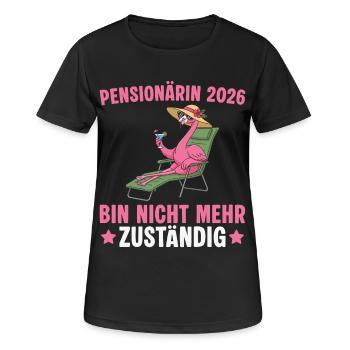 Pensioner 2026 Flamingo - Pension Farewell - Women's Breathable T-Shirt - black - Front - AI Model Female 172 light (172cm)