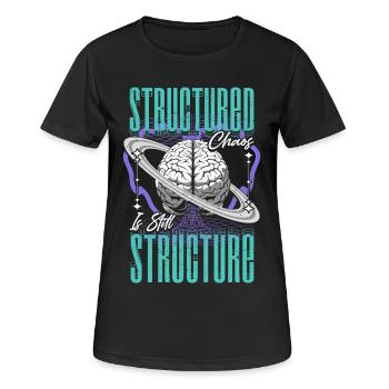 Neurodiversité neurodivergente structurée chaos - T-shirt respirant Femme - noir - Devant - AI Model Female 172 light (172cm)