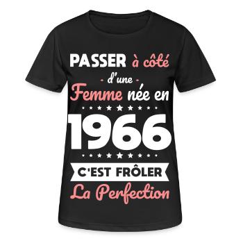 Born in 1966 – Coming close to perfection - Women's Breathable T-Shirt - black - Front - AI Model Female 172 light (172cm)