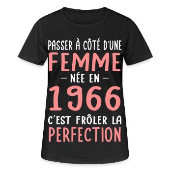 Born in 1966 – Coming close to perfection - Women's Breathable T-Shirt - black - Front - AI Model Female 172 light (172cm)