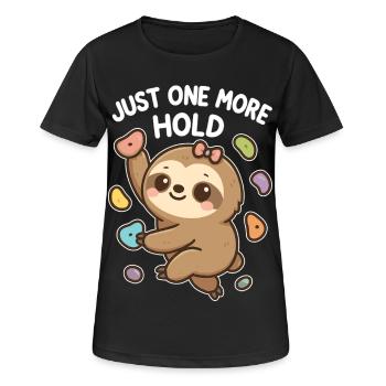 Bouldering Kawaii Sloth – Just One More Hold - Women's Breathable T-Shirt - black - Front - AI Model Female 172 light (172cm)
